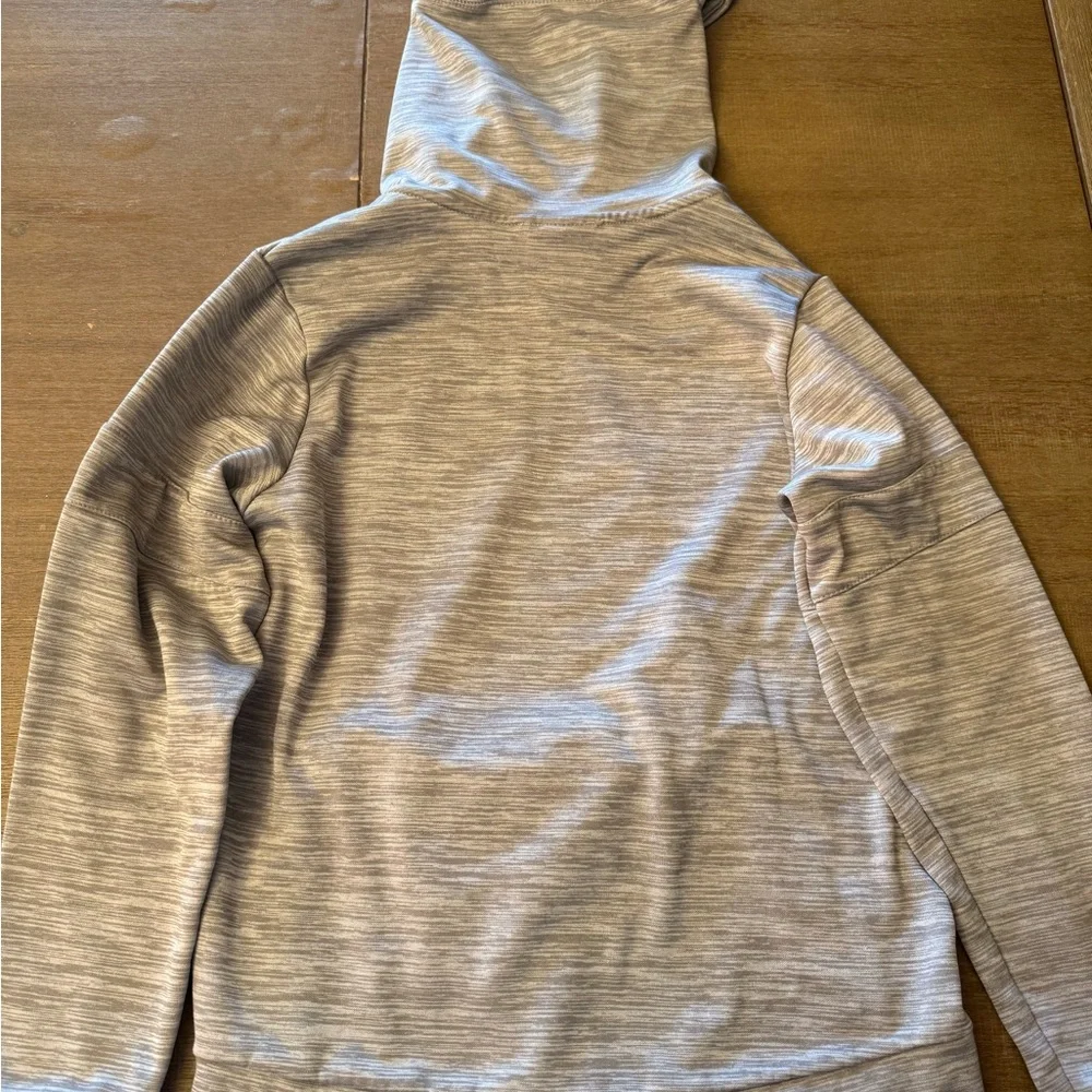 Nike Heather Gray Kids Hoodie Baseball Dri Fit - Picture 2 of 3